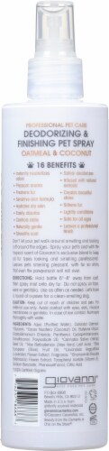 Giovanni® Professional Pet Care Oatmeal & Coconut Deodorizing & Finishing Spray Perspective: back