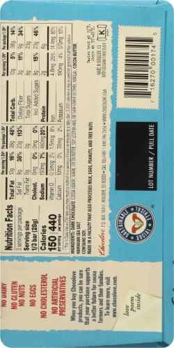 Chocolove® Hawaiin Sea Salt in Strong 72% Dark Chocolate Perspective: back