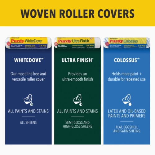 Purdy White Dove 7 In. x 3/8 In. Woven Fabric Roller Cover 14A670072 Perspective: back