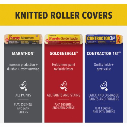 Purdy Marathon 9 In. x 3/8 In. Knit Fabric Roller Cover 144602092 Perspective: back