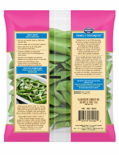 Mann's Family Favorites Stringless Sugar Snap Peas Perspective: back