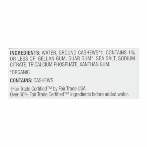Pacific Natural Foods Cashew Beverage - Organic - Unsweetened- Case of 6 - 32 fl oz. Perspective: back