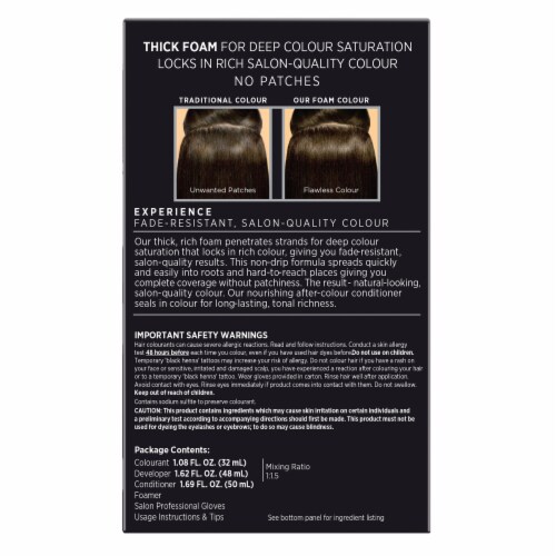 John Frieda Precision Foam Colour Black Permanent Hair Color Kit, Hair Dye, 3N Deep Brown Black Perspective: back