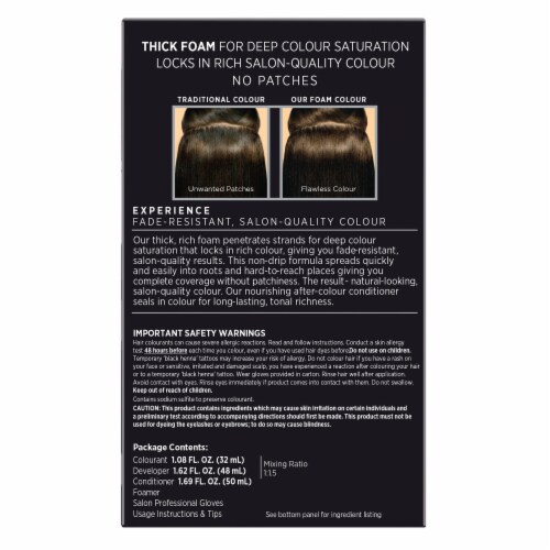 John Frieda Precision Foam Colour Brown Permanent Hair Color Dye Kit, 5NBG Medium Chestnut Brown Perspective: back