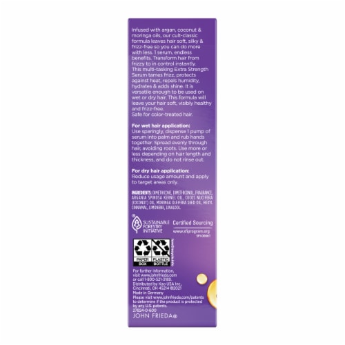 John Frieda Frizz Ease Extra Strength Hair Serum, Nourishing Treatment for Thick, Coarse Hair Perspective: back