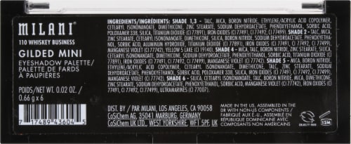 Milani Gilded Mini Eyeshadow Palette 110 Whiskey Business Perspective: back
