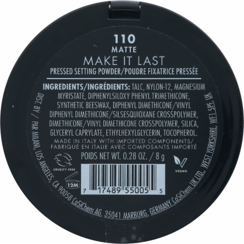 Milani Make it Last Mattifying Setting Pressed Powder Transparent 110 Matte Perspective: back