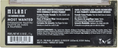 Milani Most Wanted Burning Desire Eyeshadow Palette Perspective: back