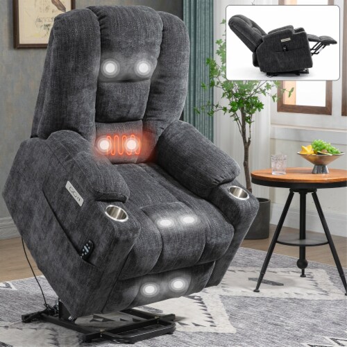 Mondawe Large Power Lift Recliner Chair with Massage and Heat Overstuffed Wide Recliners 1 Unit Gerbes Super Markets