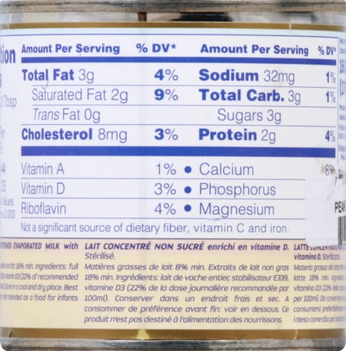 Peak Unsweetened Evaporated Milk Perspective: back