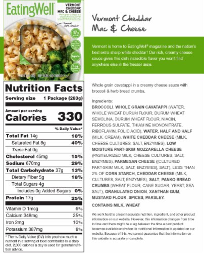 EatingWell Vermont Cheddar Mac & Cheese Perspective: back