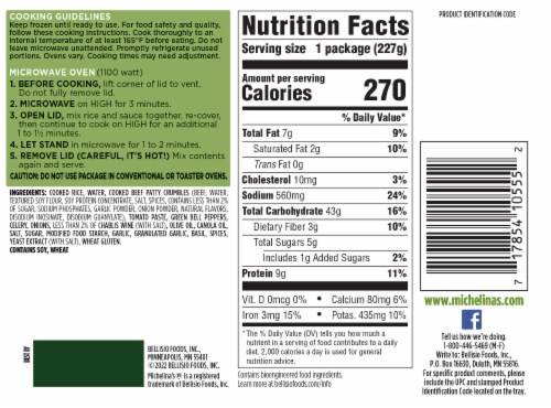Michelina's® Beef & Peppers Frozen Meal Perspective: back