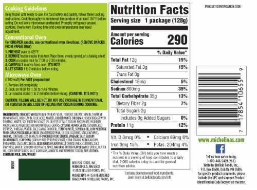 Michelina's® Lean Gourmet™ Buffalo-Style Chicken Snackers Frozen Meal Perspective: back