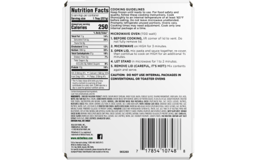 Michelina's® Fettuccine Alfredo with Chicken and Broccoli Frozen Meal Perspective: back