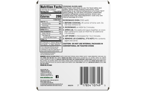 Michelina's® Macaroni and Cheese Frozen Meal Perspective: back