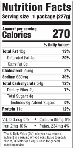 Michelina's® White Chicken Peas & Carrots Pasta Frozen Meal Perspective: back
