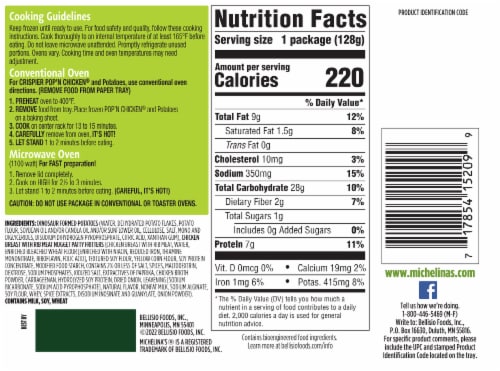 Michelina's® Pop'n Chicken Frozen Meal Perspective: back