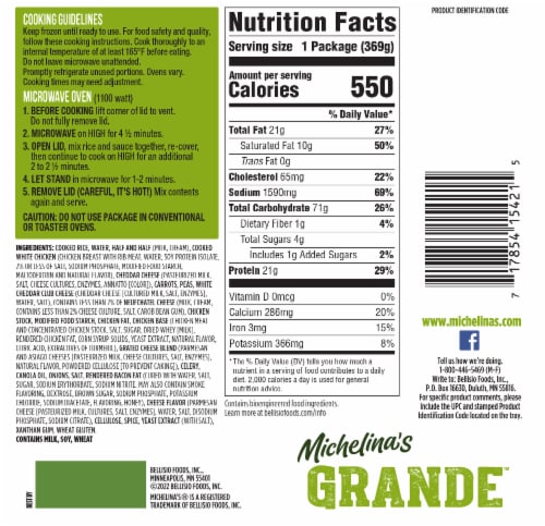 Michelina's Grande™ Four-Cheese Chicken and Rice Frozen Meal Perspective: back