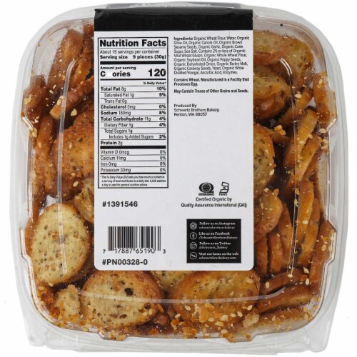 Schwartz Brothers Bakery Organic Everything Bagel Chips, 15 Ounce Perspective: back