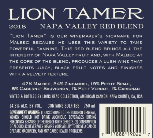 Hess Lion Tamer Red Blend California Wine Perspective: back