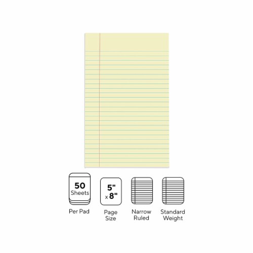 Staples Notepads 8.5" X 11.75" Wide White 50 Sh./Pad 12 Pads/PK TR58185