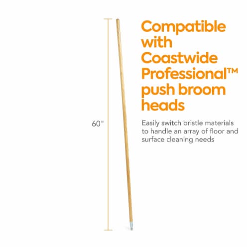 COASTWIDE 60 Wood Push Broom Handle Threaded Metal Tip CW57741, 1 Kroger
