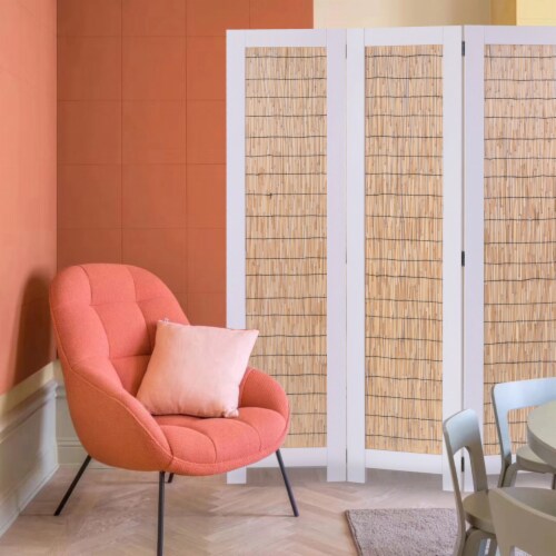 Screen Gems White Wicker Screen SG-324 Perspective: back