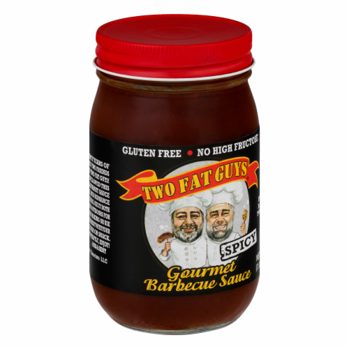 Two Fat Guys® Spicy Gourmet BBQ Sauce Perspective: back