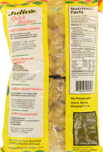 Julio's Original Corn Tortilla Chips Perspective: back
