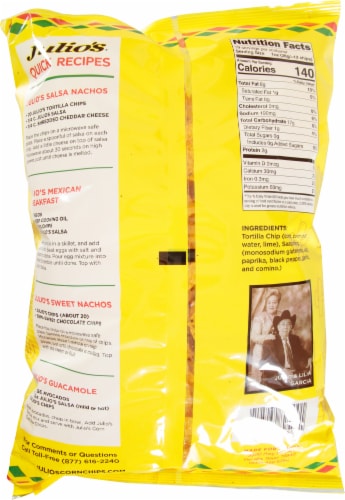 Julio's® Original Corn Tortilla Chips Perspective: back