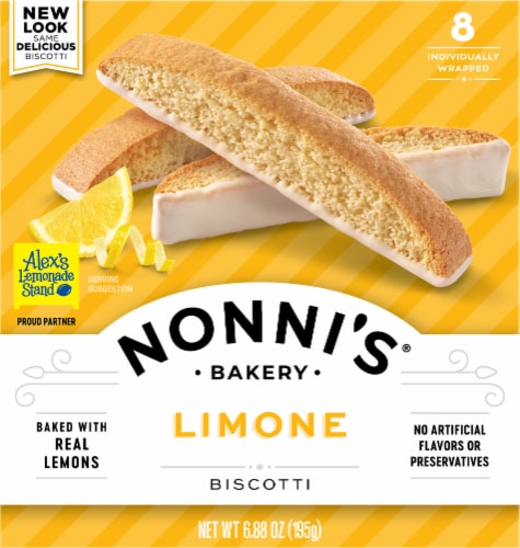 Nonni's Limone Biscotti Cookies Perspective: back