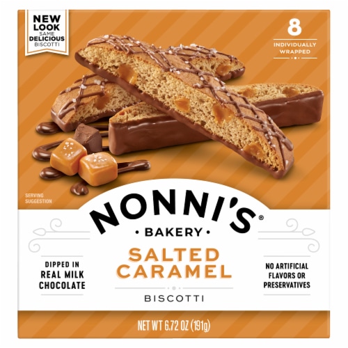 Nonni's Salted Caramel Biscotti Perspective: back