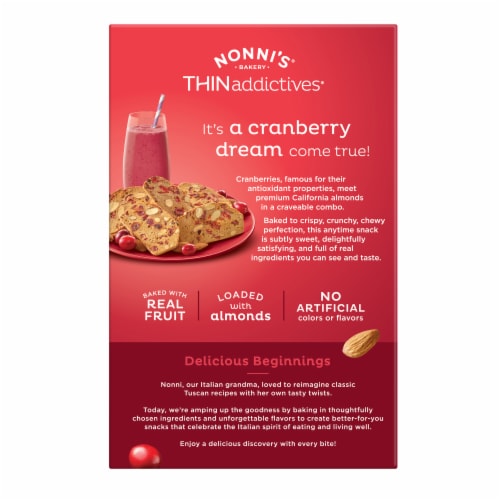 Nonni's® THINaddictives® Cranberry Almond Crisps Perspective: back