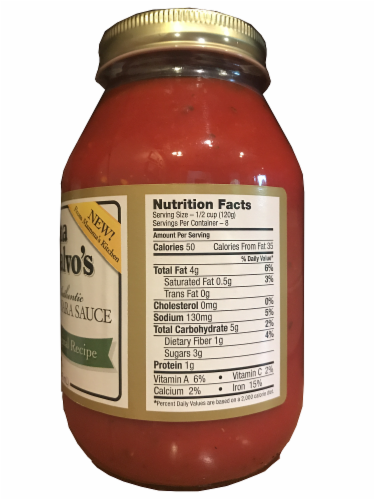 Mamma DiSalvo's Authentic Original Recipe Marinara Sauce Perspective: back