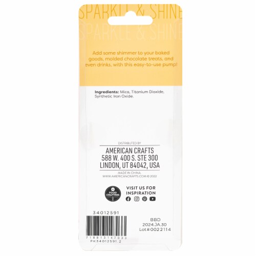 Sweetshop™ Edible Shimmer Gold Perspective: back