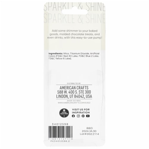 Sweetshop™ Ediable Shimmer Silver Perspective: back