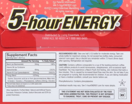 5-Hour Energy® Regular Strength Energy Shot - Berry Perspective: back