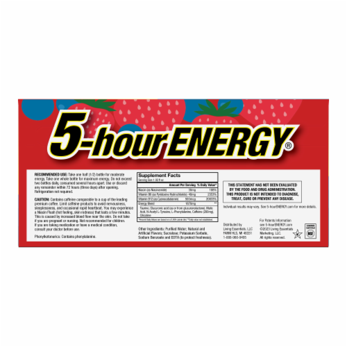 5-Hour® Berry Energy Drink Shot Multipack Bottles Perspective: back