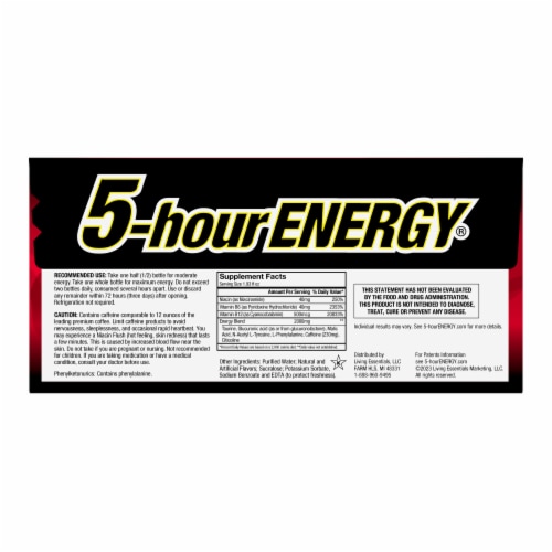 5-Hour® Extra Strength Berry Energy Drink Shot Bottle Pack Perspective: back