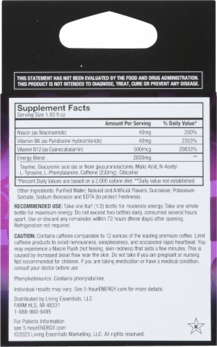 5-Hour Energy® Extra Strength Grape Energy Shot Multipack Bottles Perspective: back