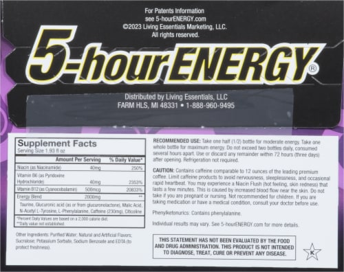 5-Hour® Extra Strength Grape Energy Drink Shot Multipack Bottles Perspective: back