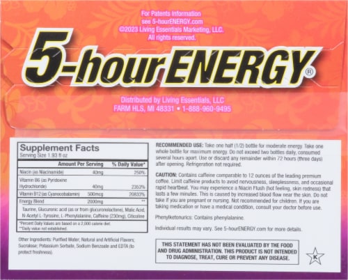 5-Hour® Extra Strength Hawaiian Breeze Energy Drink Shot Multipack Bottles Perspective: back