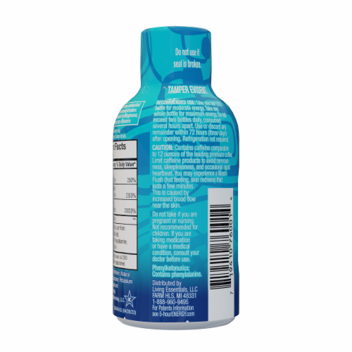 5-Hour® Extra Strength Blue Raspberry Energy Drink Shot Bottle Perspective: back