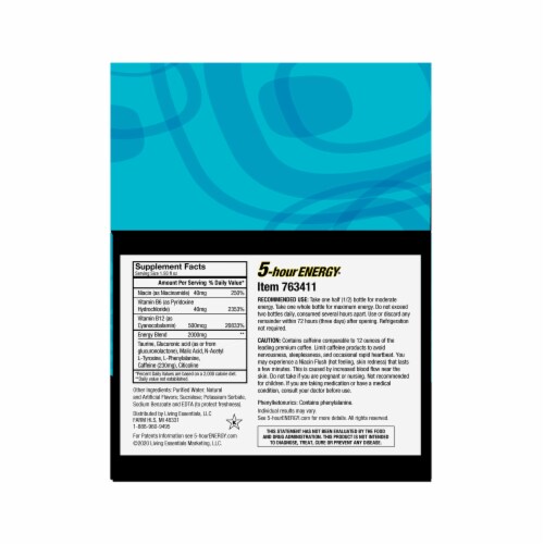 5-Hour Energy Extra Strength Blue Raspberry Energy Shots Perspective: back