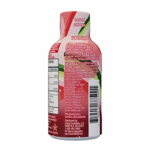 5-Hour® Watermelon Extra Strength Energy Drink Shot Bottle Perspective: back