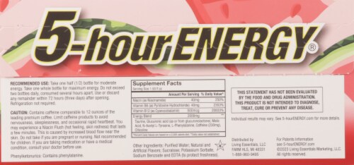 5-Hour Energy® Watermelon Sugar-Free Extra-Strength Energy Drinks Perspective: back