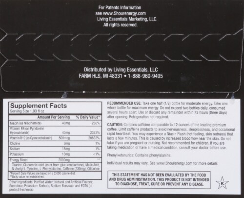 5 Hour Energy Drink - Strawberry Banana Perspective: back