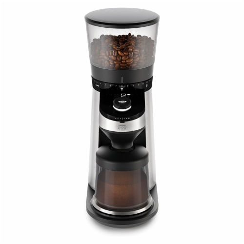 OXO BREW Stainless Steel Conical Burr Coffee Grinder w/ Integrated Scale, Silver Perspective: back