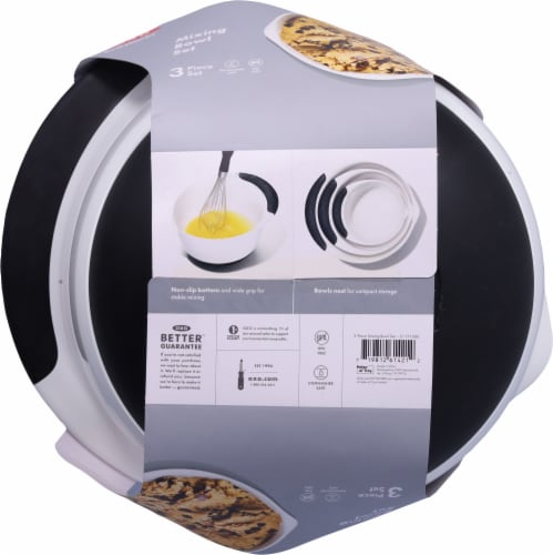 OXO SoftWorks® Plastic Mixing Bowl Set - Black/White Perspective: back