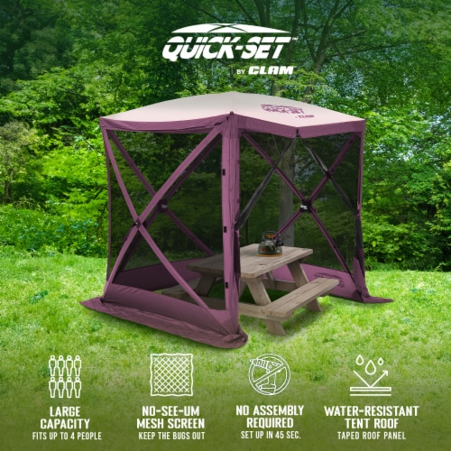 CLAM Quick Set Traveler 6x6 Ft Portable Outdoor 4 Sided Canopy Shelter Plum 1 Piece Kroger